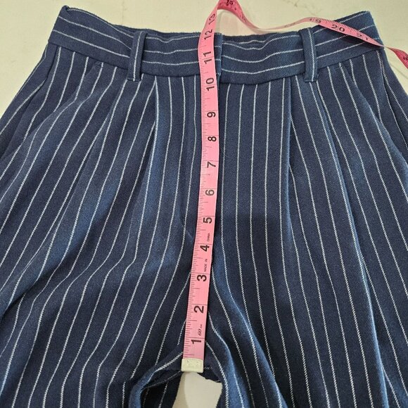 Abercrombie & Fitch Sloane Wide Leg Pants Size Small Navy White Striped Preppy - Picture 10 of 11